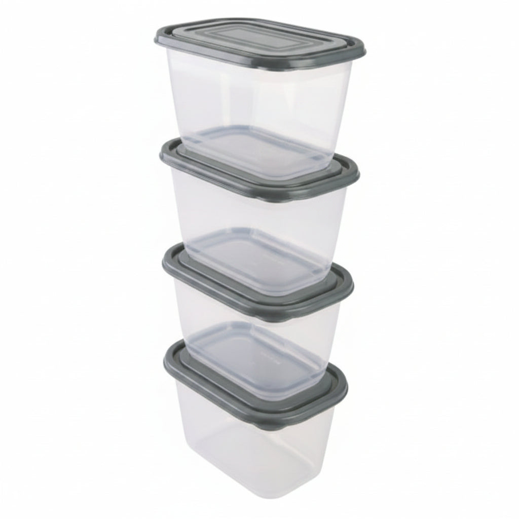 Silvercrest Food Storage Containers 4-Piece 1 L Grey